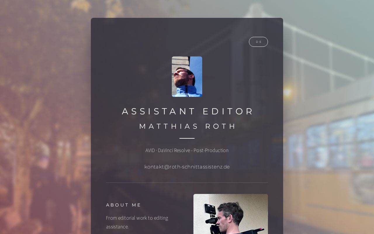 Assistant Editor - Matthias Roth